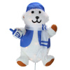 24" Lighted Chenille Bear with Dreidel Outdoor Hanukkah Yard Art Decoration